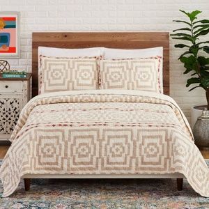 3 piece Hypnotic Quilt Set Cream Justina Blakeney Target Jungalow Queen Size